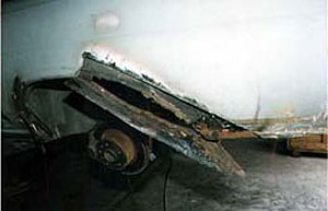 W111 rust on rear fender near wheelbase area W111 rust on rear fender near wheelbase area
